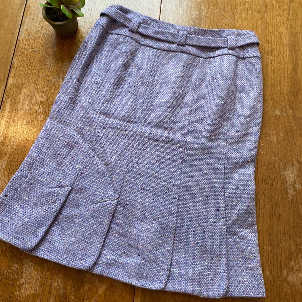 Ann Taylor purple tweed tulip pencil skirt - Picture 3 of 5
